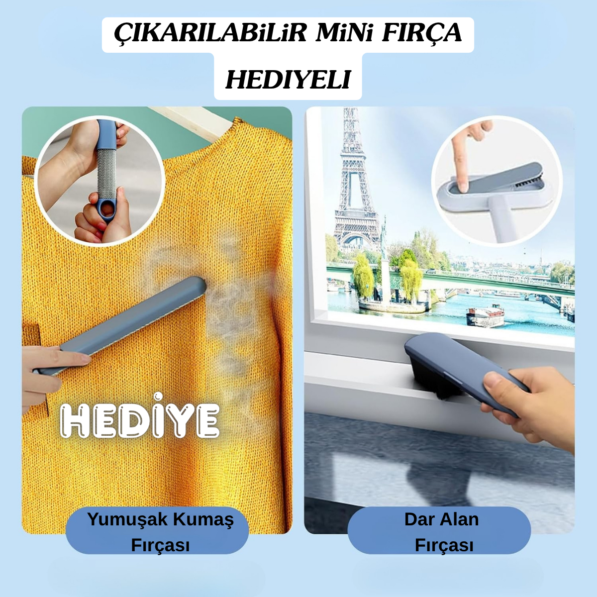 Evcil Hayvan Tüy Temizleme Fırçası – Ayarlanabilir Saplı Pratik Tüy Toplayıcı