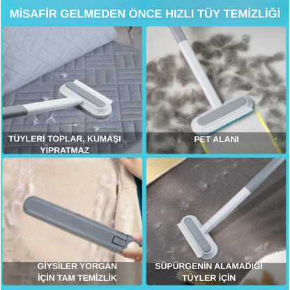 Evcil Hayvan Tüy Temizleme Fırçası – Ayarlanabilir Saplı Pratik Tüy Toplayıcı